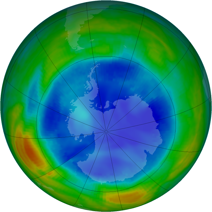 Antarctic ozone map for 17 August 1998